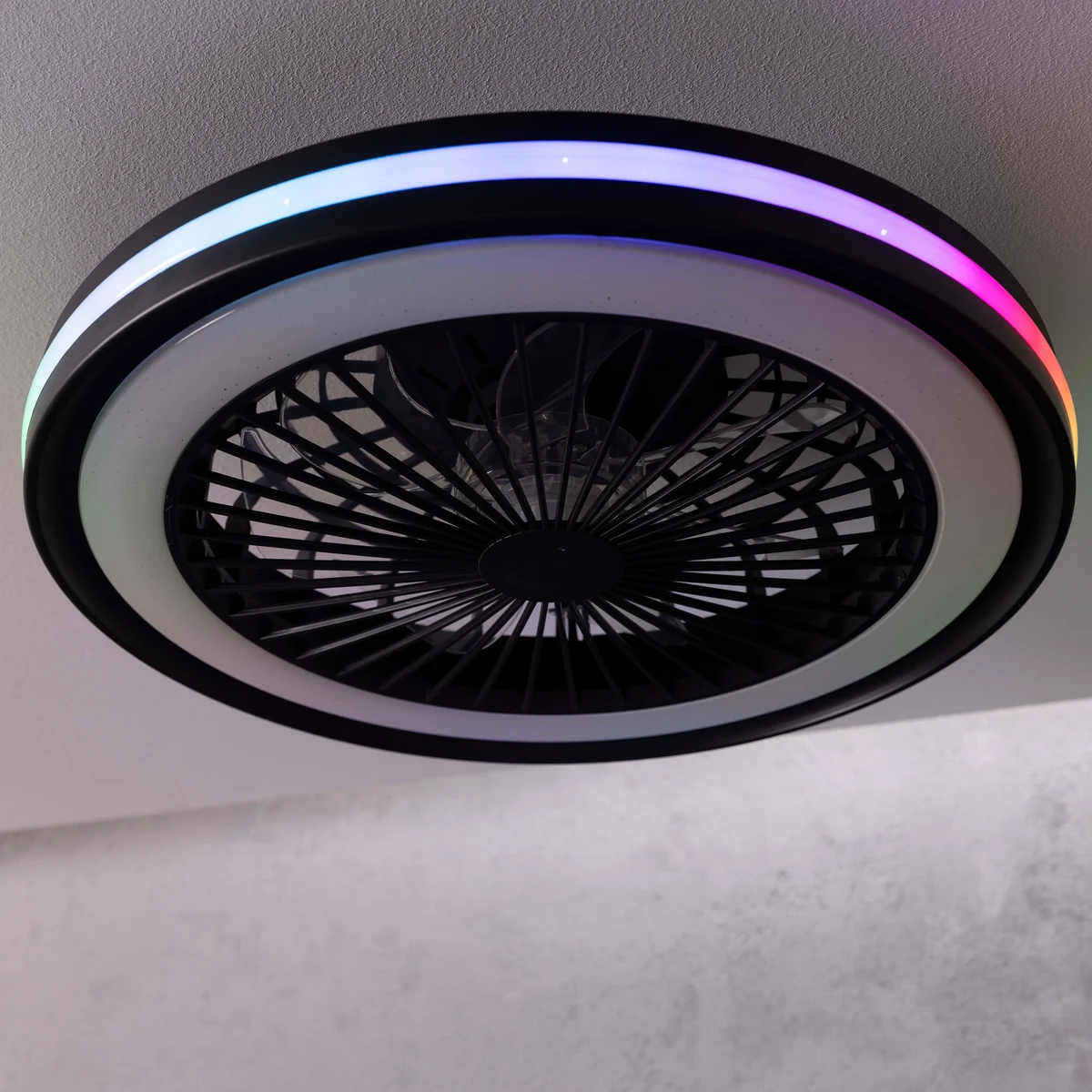 Brilliant Palmero plafondventilator zwart met LED 40W